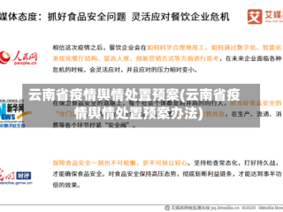 云南省疫情舆情处置预案(云南省疫情舆情处置预案办法)