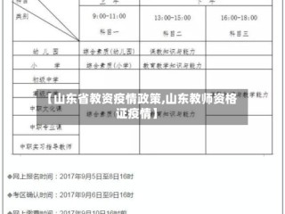 【山东省教资疫情政策,山东教师资格证疫情】