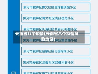 云南省八个疫情(云南省八个疫情风险地区)