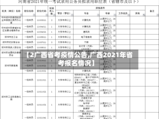 【2广西省考疫情公告,广西2021年省考报名情况】