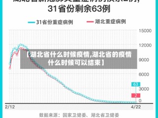 【湖北省什么时候疫情,湖北省的疫情什么时候可以结束】