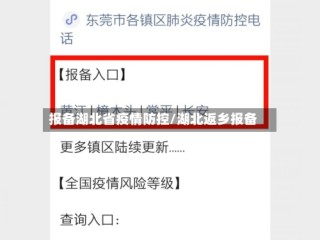 报备湖北省疫情防控/湖北返乡报备