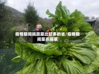 疫情期间捐蔬菜比较多的省/疫情期间菜农捐菜