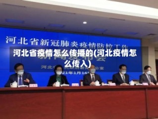 河北省疫情怎么传播的(河北疫情怎么传入)