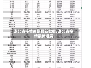 湖北省疫情新增最新数据/湖北省疫情最新进展