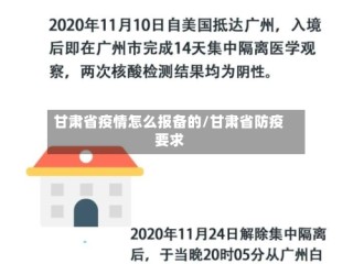 甘肃省疫情怎么报备的/甘肃省防疫要求