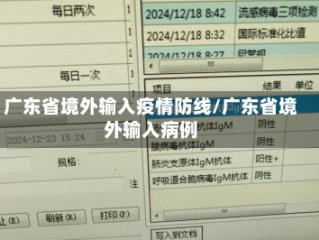 广东省境外输入疫情防线/广东省境外输入病例