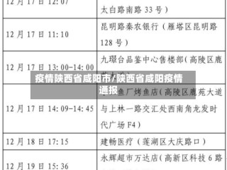 疫情陕西省咸阳市/陕西省咸阳疫情通报