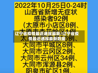辽宁省疫情最近通报最新/辽宁省疫情最近通报最新数据