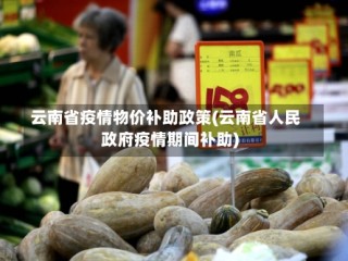 云南省疫情物价补助政策(云南省人民政府疫情期间补助)