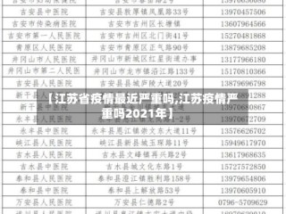 【江苏省疫情最近严重吗,江苏疫情严重吗2021年】