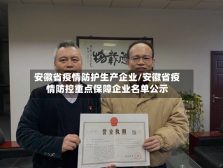 安徽省疫情防护生产企业/安徽省疫情防控重点保障企业名单公示