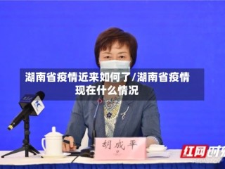 湖南省疫情近来如何了/湖南省疫情现在什么情况
