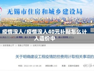 疫情没人/疫情没人40元补贴怎么计入造价中