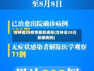 吉林省28疫情最新通报(吉林省28日新增病例)