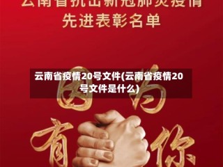 云南省疫情20号文件(云南省疫情20号文件是什么)