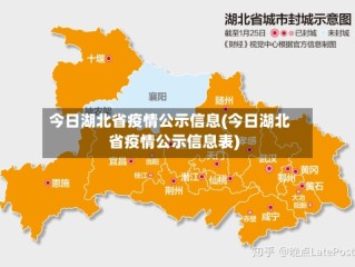 今日湖北省疫情公示信息(今日湖北省疫情公示信息表)