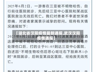 【湖北省汉阳疫情最新通报,武汉汉阳疫情通报】