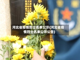 河北省疫情烈士名单公示(河北省疫情烈士名单公示公告)