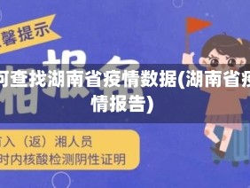 如何查找湖南省疫情数据(湖南省疫情报告)