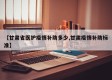 【甘肃省医护疫情补助多少,甘肃疫情补助标准】
