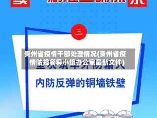 贵州省疫情干部处理情况(贵州省疫情防控领导小组办公室最新文件)