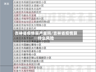 吉林省疫情算严重吗/吉林省疫情算什么风险