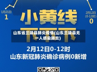 山东省兰陵县肺炎疫情(山东兰陵县无一人感染肺炎)