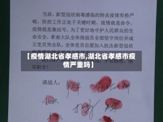 【疫情湖北省孝感市,湖北省孝感市疫情严重吗】