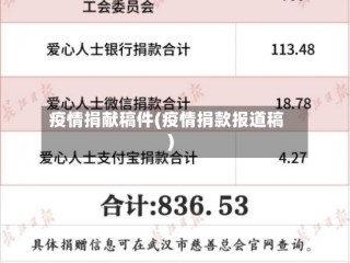 疫情捐献稿件(疫情捐款报道稿)