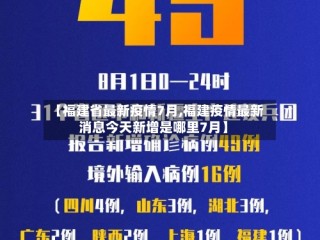 【福建省最新疫情7月,福建疫情最新消息今天新增是哪里7月】