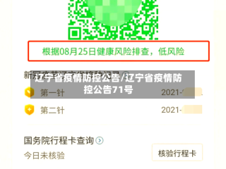 辽宁省疫情防控公告/辽宁省疫情防控公告71号