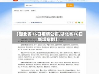 【湖北省16日疫情公布,湖北省16日新增病例】
