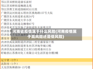 河南省疫情属于什么风险(河南疫情属于高风险还是低风险)