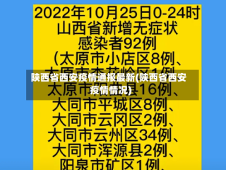 陕西省西安疫情通报最新(陕西省西安疫情情况)