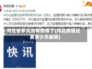 河北省多久没有疫情了(河北疫情还要多少天解除)