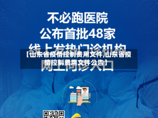 【山东省疫情控制费用文件,山东省疫情控制费用文件公告】