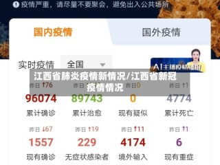 江西省肺炎疫情新情况/江西省新冠疫情情况