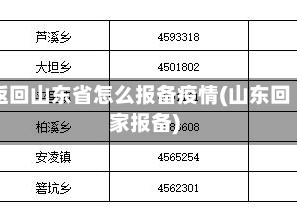 返回山东省怎么报备疫情(山东回家报备)