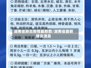 湖南省肺炎疫情最新数/湖南省最新肺炎消息