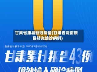 甘肃省康县新冠疫情(甘肃省陇南康县肺炎确诊病例)