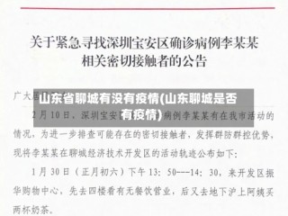 山东省聊城有没有疫情(山东聊城是否有疫情)