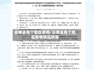 云南省各个地区疫情/云南省各个地区疫情防控政策