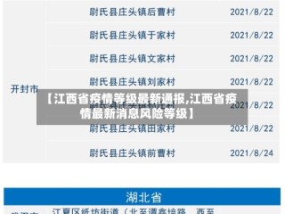【江西省疫情等级最新通报,江西省疫情最新消息风险等级】