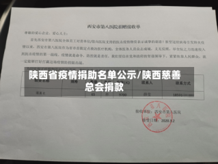 陕西省疫情捐助名单公示/陕西慈善总会捐款
