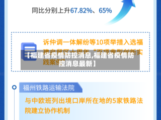 【福建省疫情防控消息,福建省疫情防控消息最新】