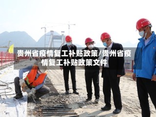贵州省疫情复工补贴政策/贵州省疫情复工补贴政策文件