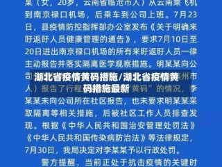 湖北省疫情黄码措施/湖北省疫情黄码措施最新