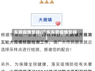 东莞疫情怎样(广东东莞疫情怎样)