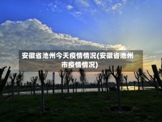 安徽省池州今天疫情情况(安徽省池州市疫情情况)